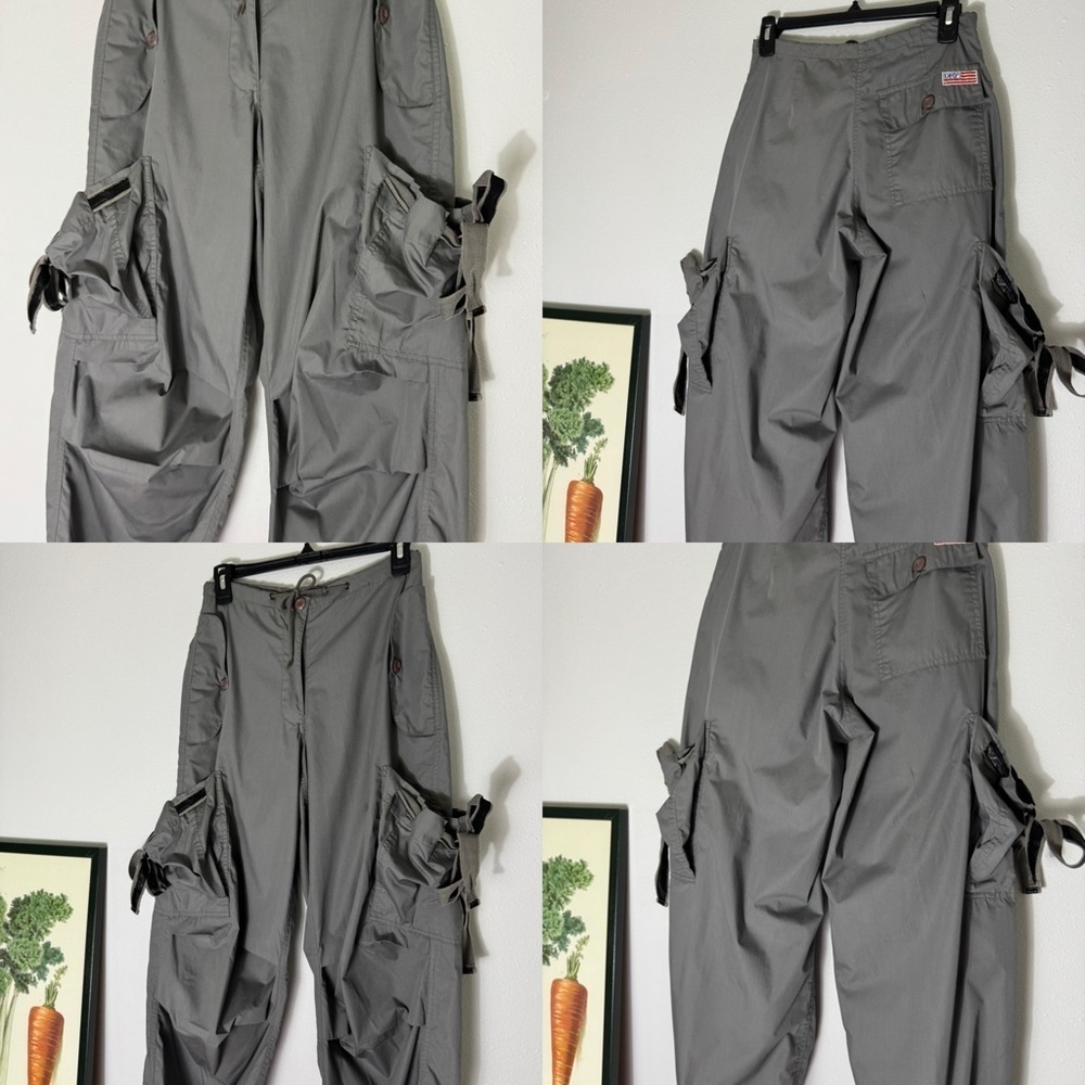 Vintage U.F.O gray parachute pants with bungies size XS - Picture 5 of 16
